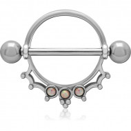 SURGICAL STEEL JEWELED NIPPLE SHIELD PIERCING