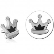 SURGICAL STEEL PUSH FIT ATTACHMENT FOR BIOFLEX INTERNAL LABRET - CROWN PIERCING
