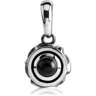 SURGICAL STEEL PENDANT WITH ONYX