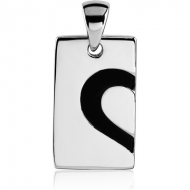 SURGICAL STEEL PENDANT - TAG WITH HALF HEART
