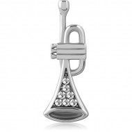 SURGICAL STEEL JEWELED PENDANT