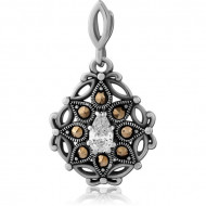 SURGICAL STEEL JEWELED PENDANT