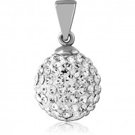 SURGICAL STEEL CRYSTALINE JEWELED PENDANT PIERCING