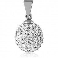 SURGICAL STEEL CRYSTALINE JEWELED PENDANT PIERCING