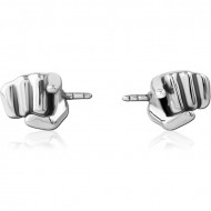 SURGICAL STEEL PAIR OF SIDE PUSH FIT ATTACHMENTS FOR BIOFLEX INTERNAL NIPPLE SHIELD PIERCING