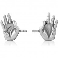 SURGICAL STEEL PAIR OF SIDE PUSH FIT ATTACHMENTS FOR BIOFLEX INTERNAL NIPPLE SHIELD PIERCING
