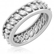 SURGICAL STEEL JEWELED RING