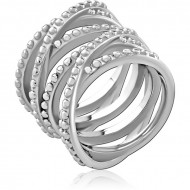 SURGICAL STEEL JEWELED RING