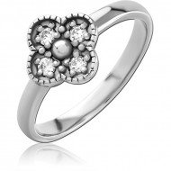 SURGICAL STEEL JEWELED RING