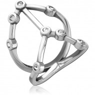 SURGICAL STEEL JEWELED RING