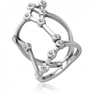 SURGICAL STEEL JEWELED RING