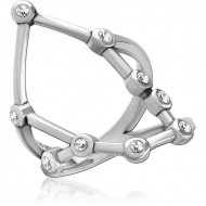 SURGICAL STEEL JEWELED RING