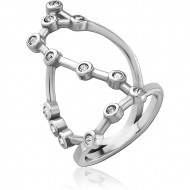 SURGICAL STEEL JEWELED RING