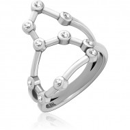 SURGICAL STEEL JEWELED RING