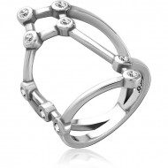 SURGICAL STEEL JEWELED RING