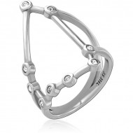 SURGICAL STEEL JEWELED RING