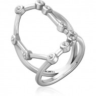 SURGICAL STEEL JEWELED RING