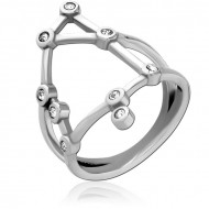 SURGICAL STEEL JEWELED RING