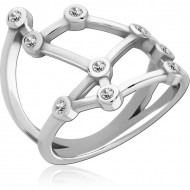 SURGICAL STEEL JEWELED RING