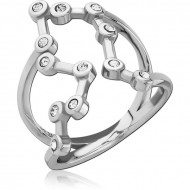 SURGICAL STEEL JEWELED RING