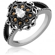 SURGICAL STEEL JEWELED RING