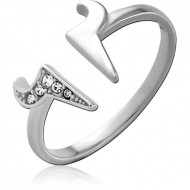 SURGICAL STEEL JEWELED RING