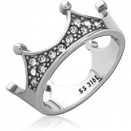 SURGICAL STEEL JEWELED RING