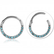 SURGICAL STEEL CRYSTALINE JEWELED MULTI PURPOSE CLICKER PIERCING