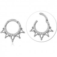 SURGICAL STEEL JEWELLED HINGED SEGMENT RING