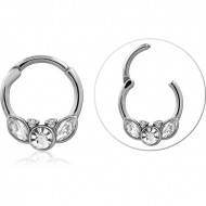 SURGICAL STEEL JEWELED HINGED SEGMENT RING PIERCING