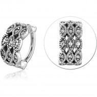 SURGICAL STEEL JEWELLED HINGED SEPTUM CLICKER RING