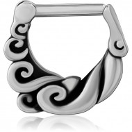 SURGICAL STEEL HINGED SEPTUM CLICKER PIERCING