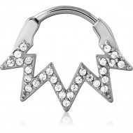 SURGICAL STEEL JEWELED HINGED SEPTUM CLICKER RING