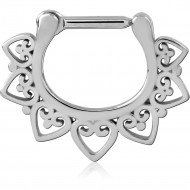 SURGICAL STEEL HINGED SEPTUM CLICKER
