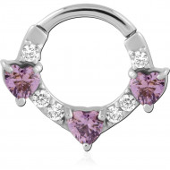 SURGICAL STEEL JEWELLED HINGED SEPTUM CLICKER RING