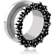STAINLESS STEEL THREADED TUNNEL WITH SURGICAL STEEL TOP