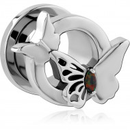 STAINLESS STEEL THREADED TUNNEL WITH SURGICAL STEEL TOP