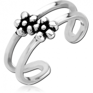 SURGICAL STEEL TOE RING - FLOWERS