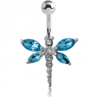 SILVER JEWELED FASHION NAVEL BANANA PIERCING