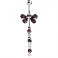SILVER JEWELED FASHION NAVEL BANANA PIERCING