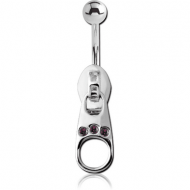 SILVER JEWELED FASHION NAVEL BANANA