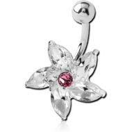 SILVER JEWELED FASHION NAVEL BANANA PIERCING