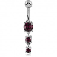 STERLING SILVER 925 JEWELLED NAVEL BANANA PIERCING