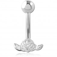 STERLING SILVER 925 JEWELED NAVEL BANANA