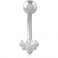 STERLING SILVER 925 JEWELED NAVEL BANANA