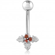 STERLING SILVER 925 JEWELED NAVEL BANANA