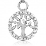 STERLING SILVER 925 JEWELED SLIDING CHARM FOR HINGED SEGMENT RING