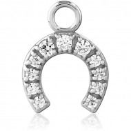 STERLING SILVER 925 JEWELED SLIDING CHARM FOR HINGED SEGMENT RING