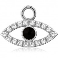 STERLING SILVER 925 JEWELED SLIDING CHARM FOR HINGED SEGMENT RING