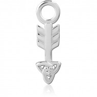 STERLING SILVER 925 JEWELED SLIDING CHARM FOR HINGED SEGMENT RING